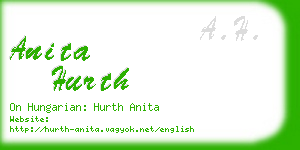 anita hurth business card